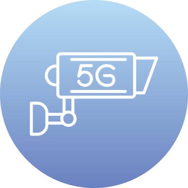 5g CCTV Kamera simgesi doldurulmuş özet biçimi 