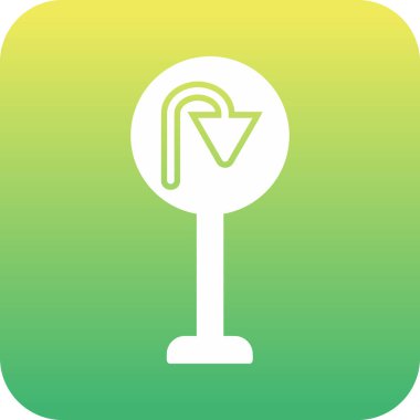 U Dönüş simgesi vektör illüstrasyonu         