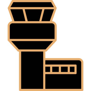 Uçuş Kontrol Kulesi web simgesi, vektör illüstrasyonu 