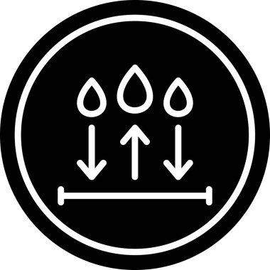 Su direnci çizgisi simgesi. Su geçirmez sembol kavramı beyaz arkaplanda izole edilmiş. Vektör illüstrasyonu