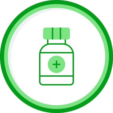 İlaç şişesi. Web simgesi basit illüstrasyon