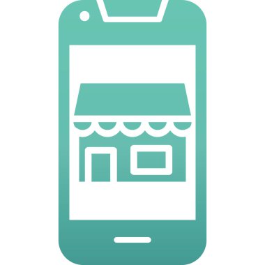 Akıllı telefon web simgesi, vektör illüstrasyonunda çevrimiçi rezervasyon