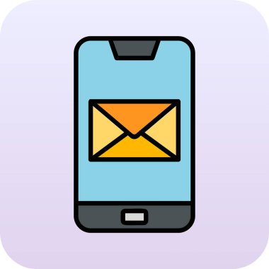 Telefon mesajı simge vektör çizim