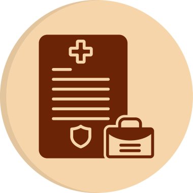 Sağlık sigortası simgesi, vektör illüstrasyonu 