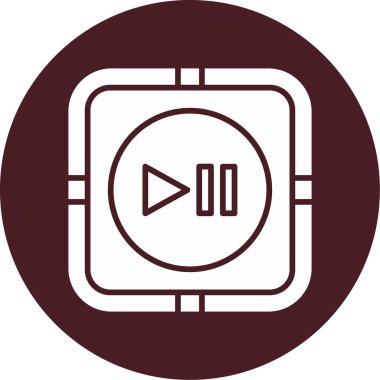 Duraklat düğmesini çal, simge. Web için vektör illüstrasyonu