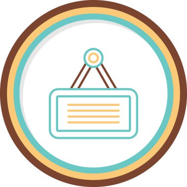 boş tabela, düz simge, vektör illüstrasyonu 