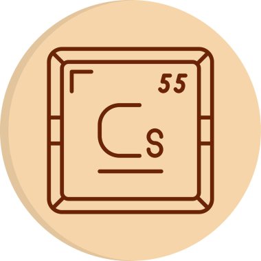 Sezyum modern simgesinin vektör illüstrasyonu                      