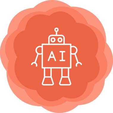 Ai Robot Web simgesi, vektör illüstrasyonu 