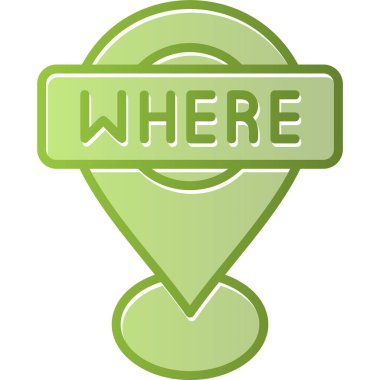 konum simgesi, vektör illüstrasyonunun bulunduğu yeri sözcükle işaretle