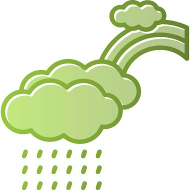 Bulutlu gökkuşağı. Web simgesi basit illüstrasyon