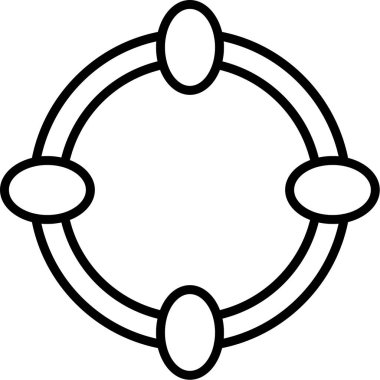 Oval Web simgesi basit illüstrasyon 