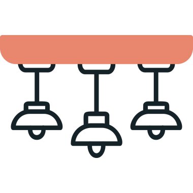 Asılı Lambalar simgesinin vektör illüstrasyonu           