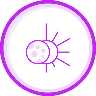 Güneş tutulması simgesi, vektör illüstrasyonu   