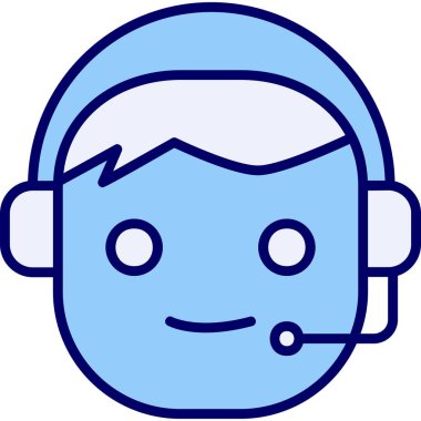 Çağrı Merkezi, operatör simgesi vektör çizimi