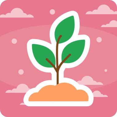 Bitki. Web simgesi basit illüstrasyon 