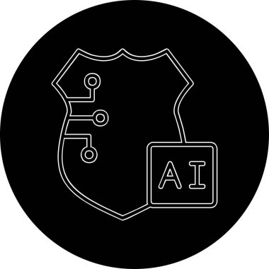 ai kalkan simgesi, vektör illüstrasyonu basit tasarım