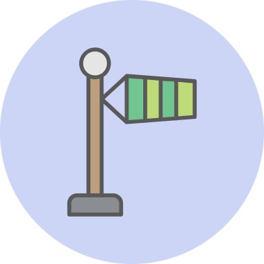 Modern Rüzgar İşareti simgesinin vektör illüstrasyonu                