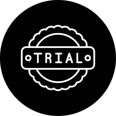 yuvarlak damga kelime Deneme, düz simge, vektör illüstrasyon