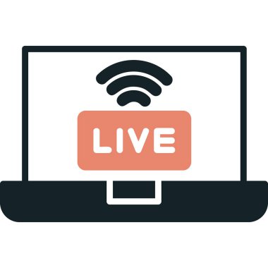 canlı yayın simgesi, vektör illüstrasyonu basit tasarım