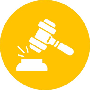 Yargıç çekiç ikonu, vektör illüstrasyonu. Gavel.                               