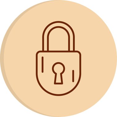 kilit düz simge vektör çizim