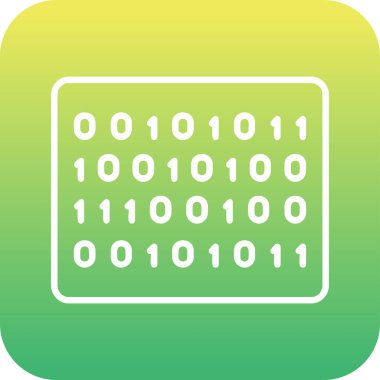 İkili Kod simgesi, vektör illüstrasyonu 