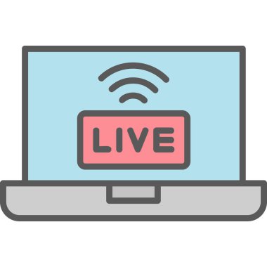 canlı yayın simgesi, vektör illüstrasyonu basit tasarım