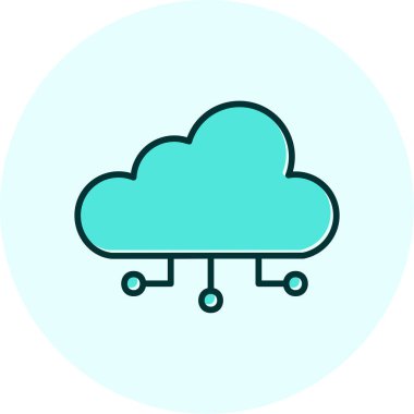 bulut hesaplama web simgesi vektör illüstrasyonu 