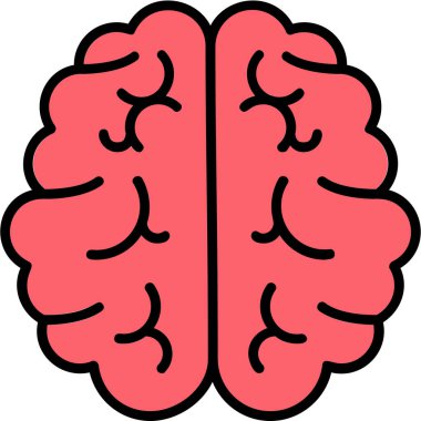 Beyin. Web simgesi basit illüstrasyon 