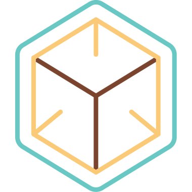 Bir Küp simgesinin vektör illüstrasyonu 