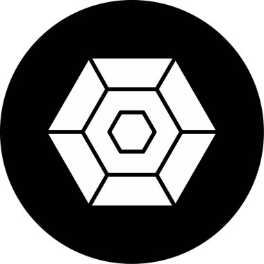 Altıgen simgesi, web düğmesi, katı vektör tasarımı