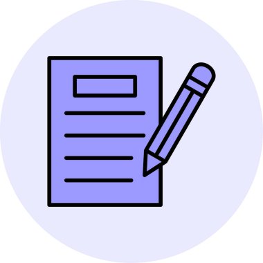 kalem ile doküman. Web simgesi basit illüstrasyon