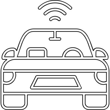 Özerk Otomobil Web simgesi, vektör illüstrasyonu 
