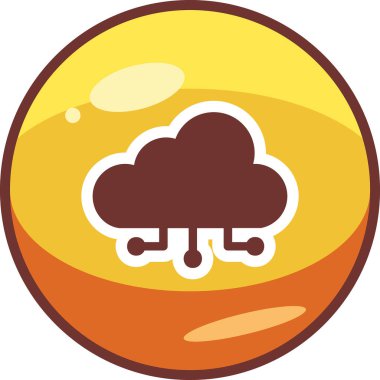 bulut hesaplama web simgesi vektör illüstrasyonu 