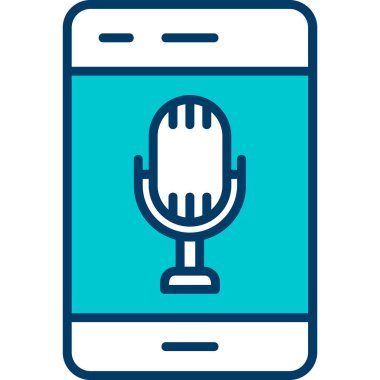 Akıllı telefon web simgesi, vektör illüstrasyonunda ses kaydı