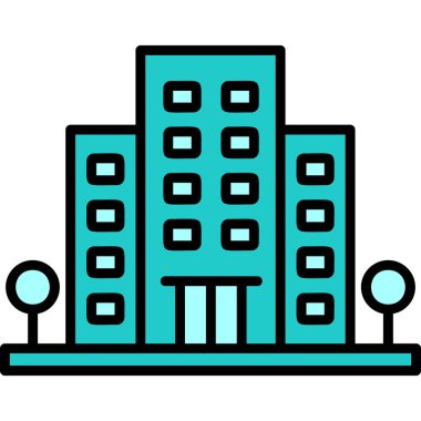 Office Building web simgesi, vektör illüstrasyonu