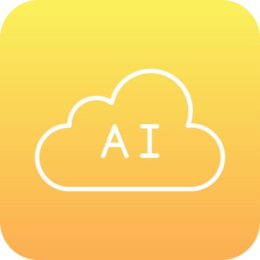 ai bulut simgesi basit illüstrasyon 