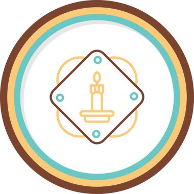 Bir mum ağ simgesinin vektör illüstrasyonu 