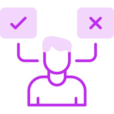 Karar İşaretleyici simgesi, vektör illüstrasyonu  