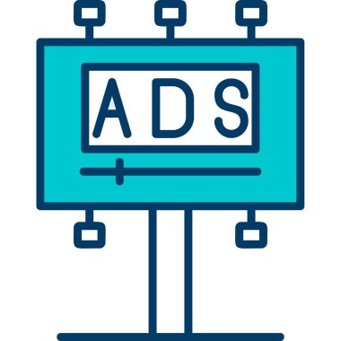 Reklam panosu simgesi, vektör illüstrasyonu basit tasarım