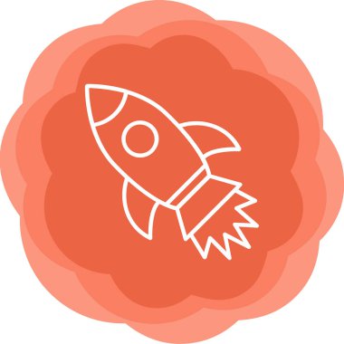 İzole edilmiş arkaplanda roket ağ simgesi