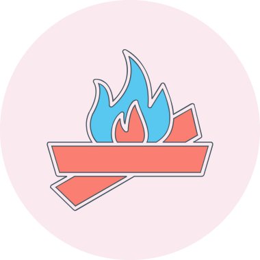 şenlik ateşi simgesi, ağ basit illüstrasyon