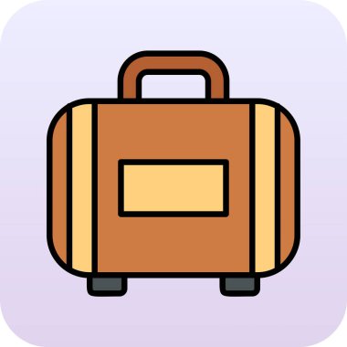 Bavul web simgesi, vektör çizim