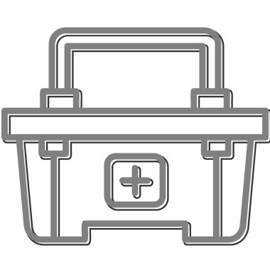 İlk Yardım Kiti tıbbi ikon vektör çizimi