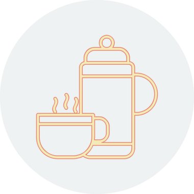 Kap ikonlu termos. Web basit illüstrasyonu