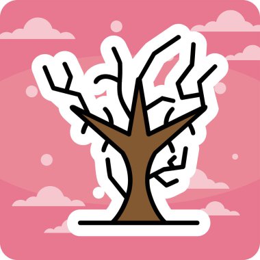 Kuru Ağaç ikonu, vektör illüstrasyonu