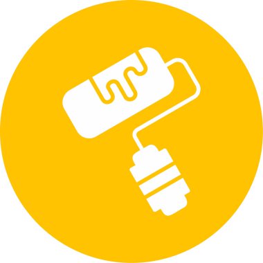  Boya silindiri. Web simgesi basit illüstrasyon