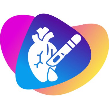 Kalp cerrahisi simgesi, vektör çizimi basit tasarım