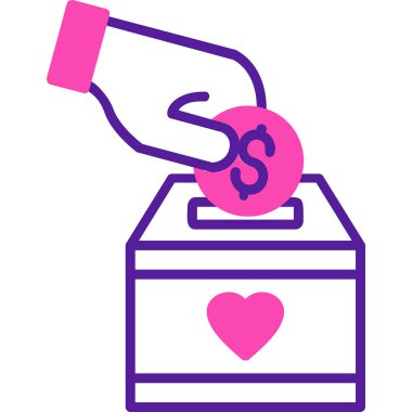 Bağış web simgesi, vektör çizim 