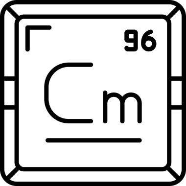 Curium modern simgesinin vektör illüstrasyonu                      